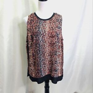 Mossimo Snakeskin Print Split Back Sleeveless Blouse Size XXL